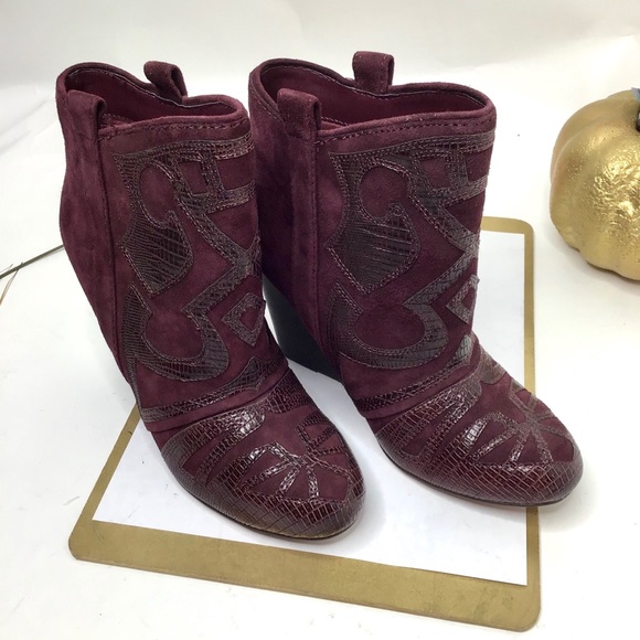 Steven STEVE MADDEN |  Mitch Wine Suede Western Boots - Picture 8 of 16